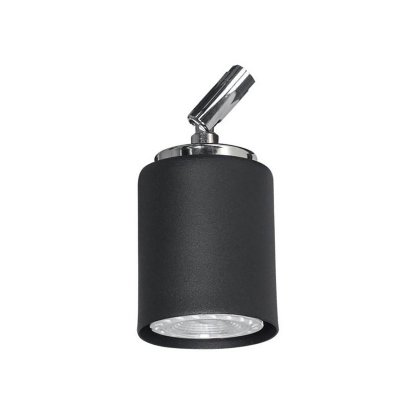 Cabezal MARKAS EFKA cilíndrico para 1 luz GU10 negro cromo Cabezal MARKAS EFKA cilíndrico para 1 luz GU10 negro cromo