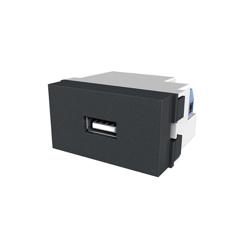 Módulo toma usb JELUZ Platinum 1A negro Módulo toma usb JELUZ Platinum 1A negro