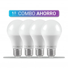 Combo ahorro MACROLED 4 Lámparas led 6.5W