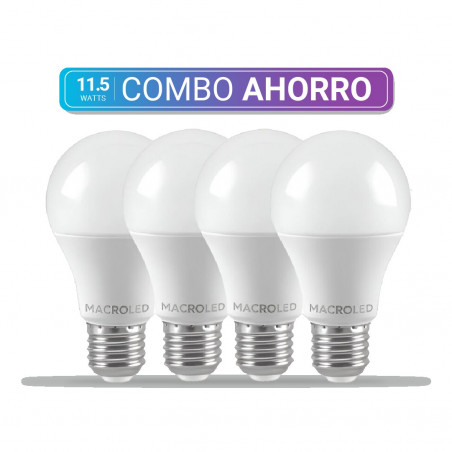 COMBO AHORRO MACROLED 4 lámparas led 11.5W luz fría