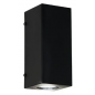 Aplique FERROLUX MONACO recto bidireccional para 2 luces GU10 negro