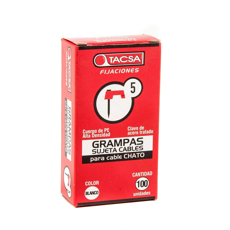 Grampa plástica TACSA n5 sujetacables blanco