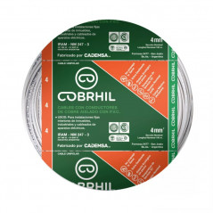 Cable unipolar COBRHIL 4,0mm2 bobina blanco CLASE 4 IRAM 2183