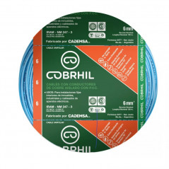 Cable unipolar COBRHIL 6,0mm2 bobina celeste CLASE 4 IRAM 2183