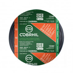 Cable unipolar COBRHIL 1,5mm2 negro IRAM 2183-NM247-3
