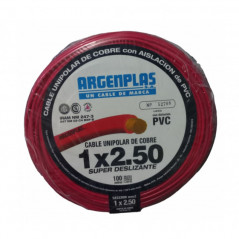 Cable unipolar ARGENPLAS 2,5mm2 rojo IRAM 2183-NM247-3