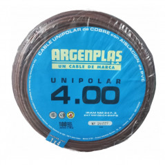Cable unipolar ARGENPLAS 4,0mm2 bobina marron CLASE 4 IRAM 2183