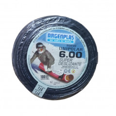 Cable unipolar ARGENPLAS 6,0mm2 negro CLASE 4 IRAM 2183 por metro