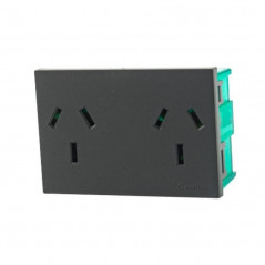 Módulo tomacorriente CAMBRE doble 10A polarizado easyfit sin derivación gris