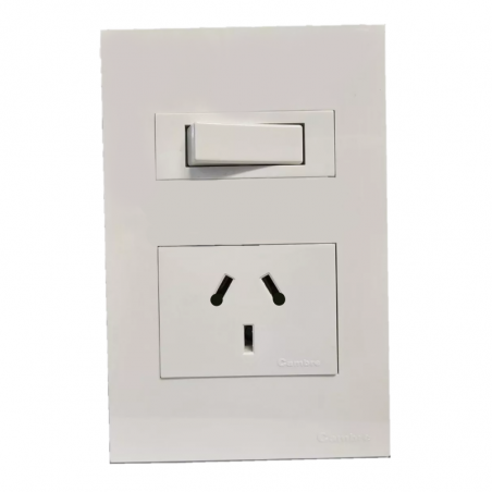 Conjunto armado CAMBRE S.XXI 1 punto y 1 tomacorriente combinado 10A blanco