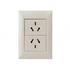 Conjunto armado CAMBRE S.XXII 2 tomacorrientes combinado polarizado 10A blanco