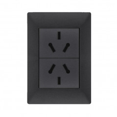 Conjunto armado CAMBRE S.XXII 2 tomacorrientes combinado polarizado 10A gris