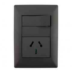 Conjunto armado CAMBRE S.XXII 1 combinacion y 1 tomacorriente combinado polarizado 10A gris