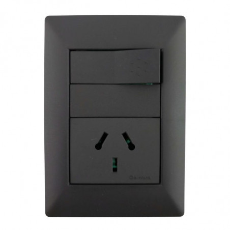 Conjunto armado CAMBRE S.XXII 1 combinacion y 1 tomacorriente combinado polarizado 10A gris