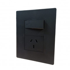 Conjunto armado CAMBRE BAUHAUS 1 combinacion y 1 tomacorriente combinado polarizado 10A gris