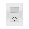 Conjunto armado JELUZ PLATINUM 1 punto y 1 tomacorriente combinado 10A blanco