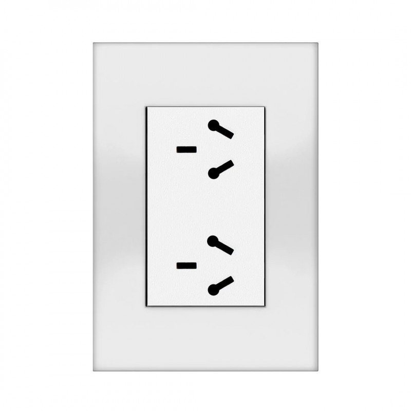 Conjunto armado JELUZ PLATINUM 1 tomacorriente doble combinado 10A blanco