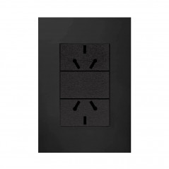 Conjunto armado JELUZ PLATINUM 2 tomacorrientes 10A combinado polarizado negro