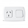 Llave exterior KALOP TEKNA con 1 punto y 1 toma corriente de 10a blanco combinados