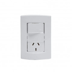 Conjunto armado SICA LIFE 1 punto y 1 tomacorriente combinado 10A blanco