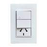 Conjunto armado TECLASTAR QUADRA 1 punto y 1 tomacorriente combinado 10A blanco