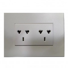 Conjunto armado TECLASTAR MINIMAL 1 tomacorriente doble combinado 10A blanco
