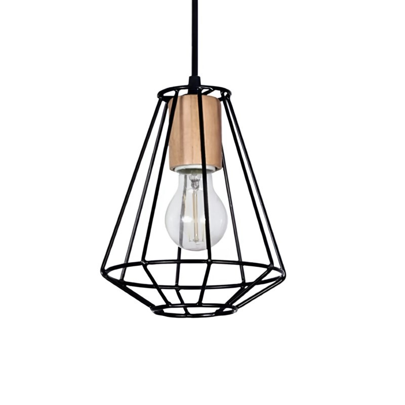Colgante CARILUX RETRO jaula mini para 1 luz E27 negro Colgante CARILUX RETRO jaula mini para 1 luz E27 negro
