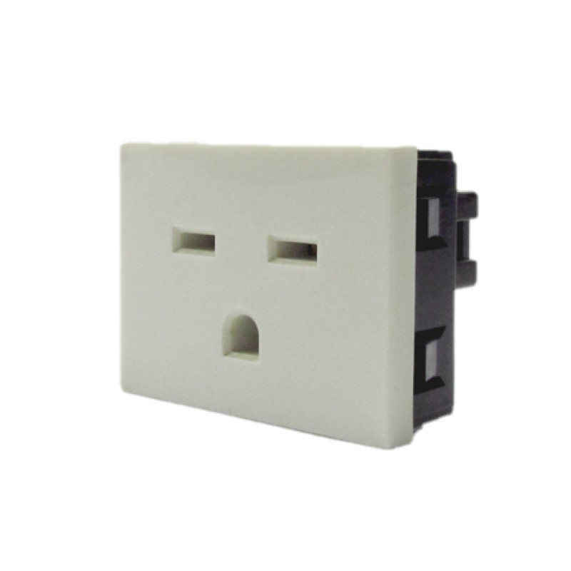 Módulo CAMBRE SXXI 1 toma norma NEMA 15-R 10A blanco Módulo CAMBRE SXXI 1 toma norma NEMA 15-R 10A blanco