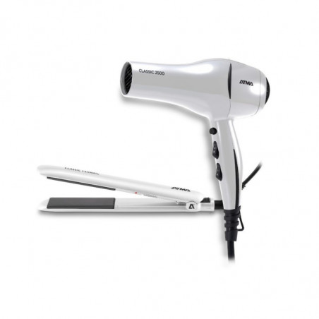 Set ATMA 94CK4015P secador de pelo y planchita 1800W blanco
