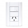 Conjunto armado JELUZ VERONA 1 punto y 1 tomacorriente combinado 10A blanco
