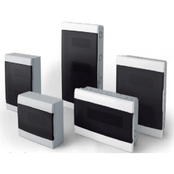 Caja SISTELECTRIC para 8 módulos DIN para embutir IP30 puerta fumé