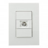 Conjunto armado JELUZ PLATINUM toma tv pasante pin fino blanco