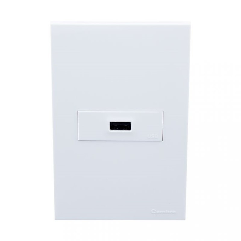 Conjunto armado CAMBRE S.XXI toma usb A 2.5A blanco