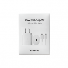 Cargador original SAMSUNG USB-C 25W carga rápida blanco con cable