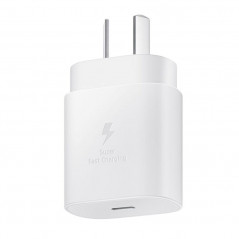 Cargador original SAMSUNG USB-C 25W carga rápida blanco con cable