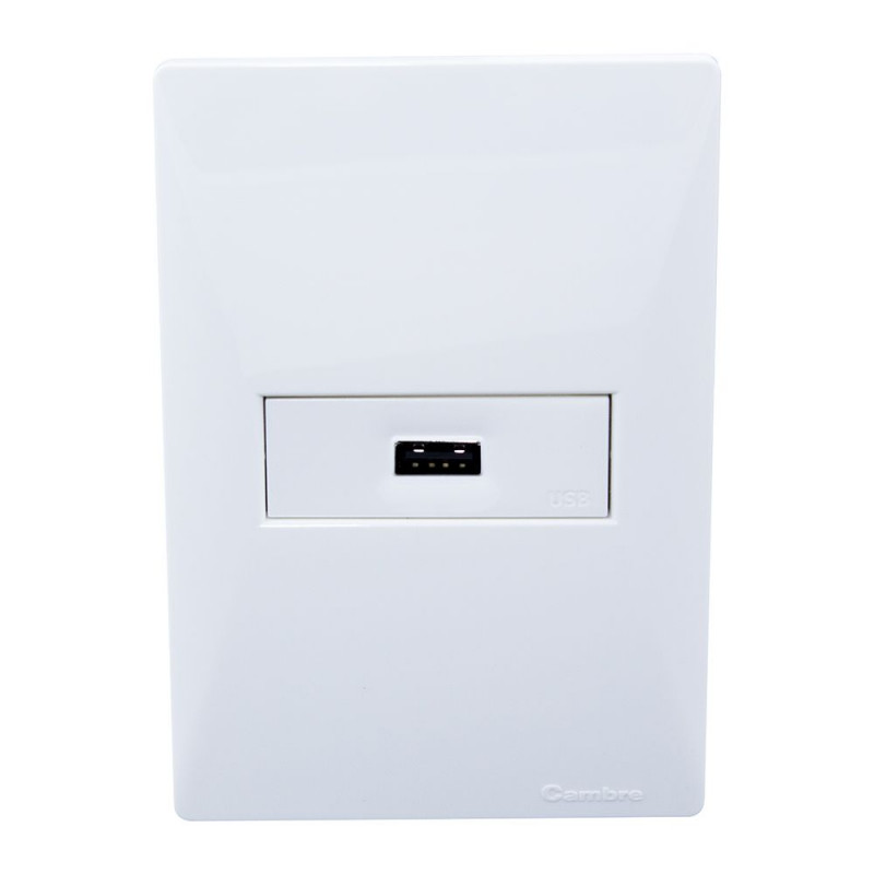 Conjunto armado CAMBRE S.XXII toma usb A 2.5A blanco