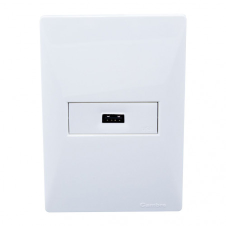 Conjunto armado CAMBRE S.XXII toma usb A 2.5A blanco