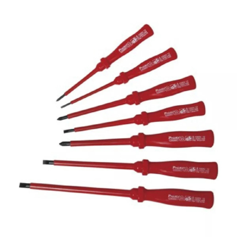 Set de destornilladores PROSKIT 8PK-8100E aislados 1000v 7 piezas Set de destornilladores PROSKIT 8PK-8100E aislados 1000v 7 piezas