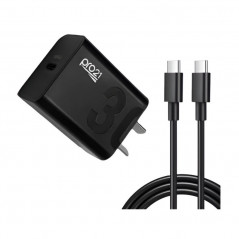 Cargador PRO21 USB-C 30W carga rapida negro con cable