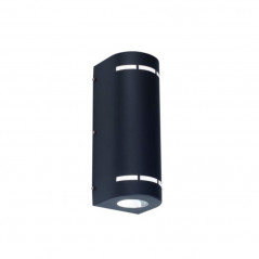 Aplique FERROLUX OPORTO curvo bidireccional para 2 luces GU10 negro con raja
