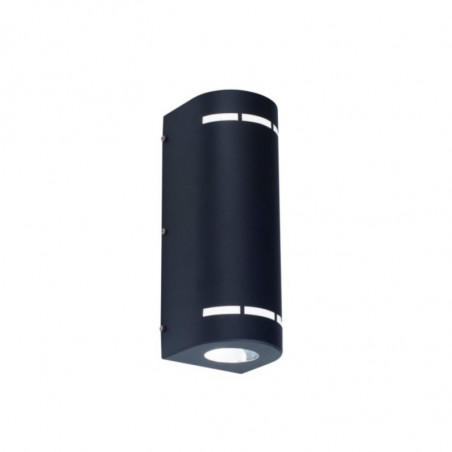 Aplique FERROLUX OPORTO curvo bidireccional para 2 luces GU10 negro con raja