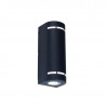 Aplique FERROLUX OPORTO curvo bidireccional para 2 luces GU10 negro con raja