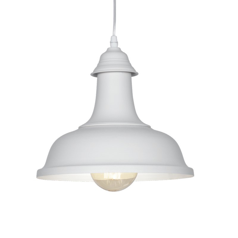 Colgante MARKAS MAEVE para 1 luz E27 chapa blanco Colgante MARKAS MAEVE para 1 luz E27 chapa blanco