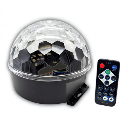 Bola disco led TBCin PARTY 6W RGB audiorítmica giratoria con control