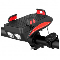 Luz de bicicleta GADNIC L38THG con soporte para celular power bank Led y bocina