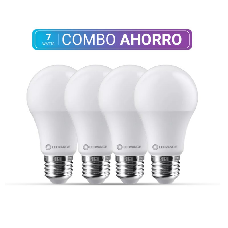 Combo ahorro LEDVANCE 4 lámparas led 7W luz fría