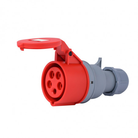 Tomacorriente STECK TRITON 3P+N+T 32A 380/440V 6h IP44 rojo movil