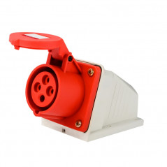Tomacorriente STECK NEWKON 3P+T 36A 380/440V 6h IP44 rojo sobreponer