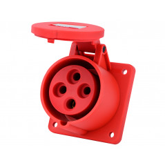 Tomacorriente STECK TRITON 3P+T 32A 380/440V 6h IP44 rojo embutir