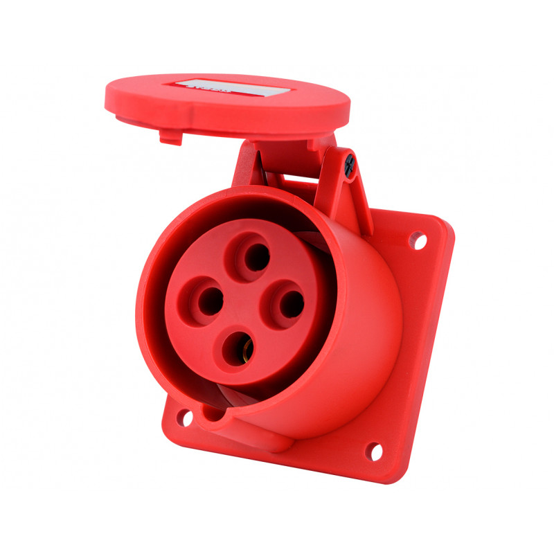 Tomacorriente STECK TRITON 3P+T 32A 380/440V 6h IP44 rojo embutir Tomacorriente STECK TRITON 3P+T 32A 380/440V 6h IP44 rojo embutir